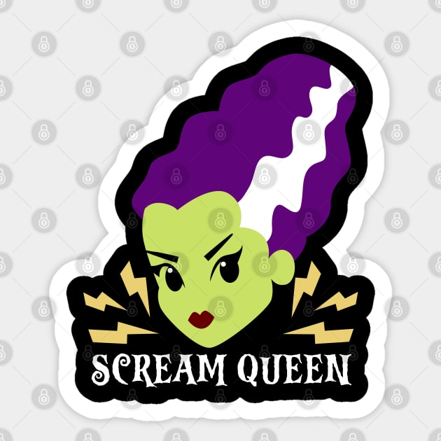 Scream Queen - Bride of Frankenstein Sticker by Curio Pop Relics